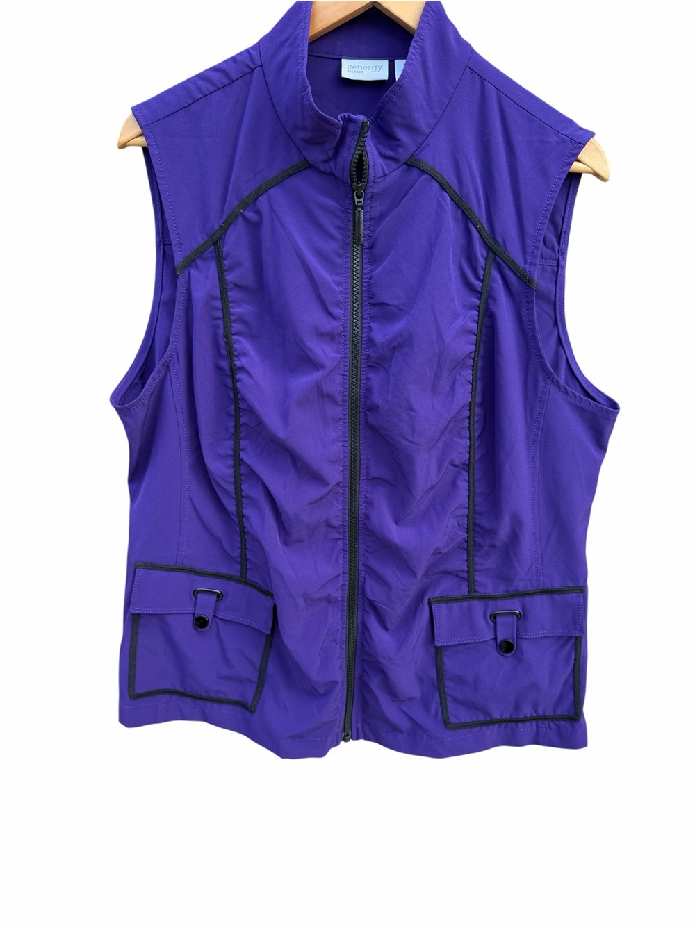 Zenery by Chicos Purple Zip Front Sleeveless Vest size 3 (large)